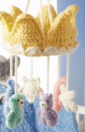 Red Heart ANNE GEDDES Baby Mobile Crochet Pattern FREE