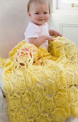 Red Heart ANNE GEDDES Sunshine Baby Blanket Crochet Pattern FREE