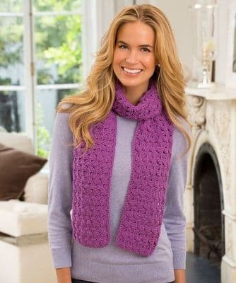 Red Heart Detroit Scarf Crochet Pattern FREE