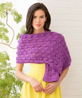 Red Heart Detroit Shawl Knitting Pattern FREE