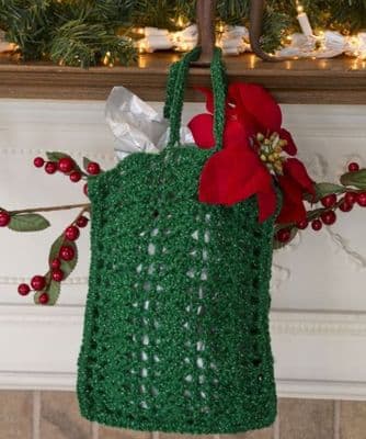 Red Heart HOLIDAY Gift Bag Crochet Pattern FREE