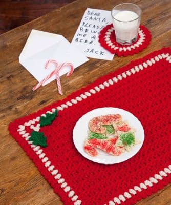 Red Heart HOLIDAY Placemat Set Crochet Pattern FREE
