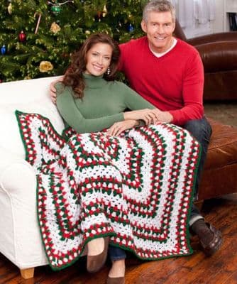 Red Heart HOLIDAY Throw Crochet Pattern FREE