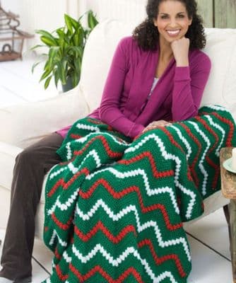Red Heart HOLIDAY Tis the Season Throw Crochet Pattern FREE