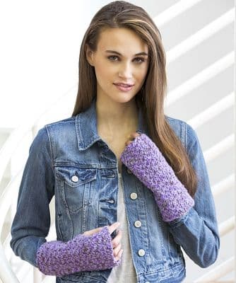 Red Heart Wristers Crochet Pattern FREE