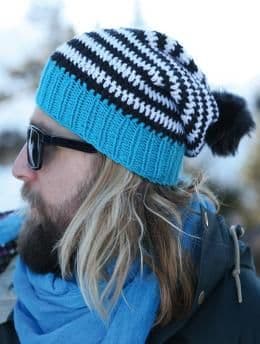Regia Active Striped Hat Knitting Pattern FREE