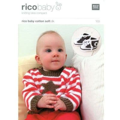 Rico Baby Cotton Soft DK 169 Jumper Bootees Knit Crochet Pattern
