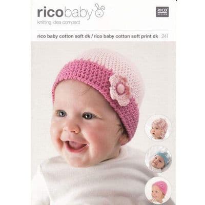 Rico Baby Cotton Soft DK 241 Hats Booties Crochet Pattern
