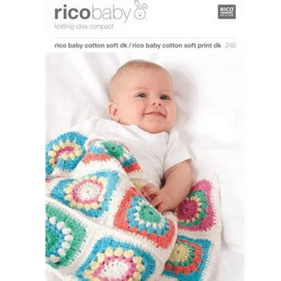 Rico Baby Cotton Soft DK 246 Blankets Crochet Pattern