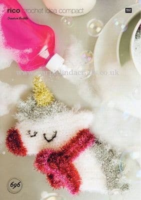 Rico Bubble Christmas Unicorn Crochet Pattern 696 REDUCED