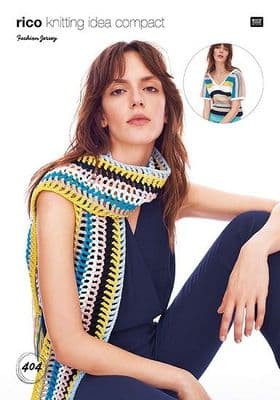 Rico Fashion JERSEY Knitted Sweater Crochet Scarf Pattern 404
