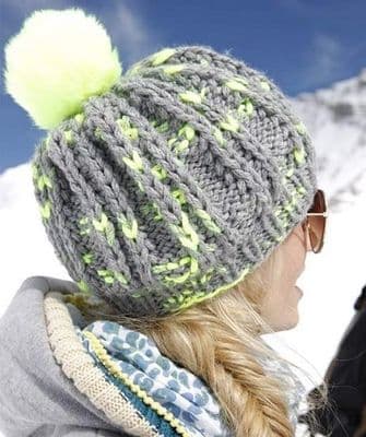 Schachenmayr LOVA Bobble Hat FREE Knitting Pattern