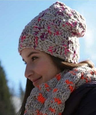 Schachenmayr LOVA Hat FREE Knitting Pattern Slouchy Beanie