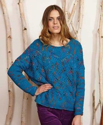 Schachenmayr LOVA Lace Sweater FREE Knitting Pattern