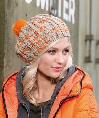 Schachenmayr LOVA Pompom Cap FREE Knitting Pattern
