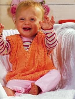 Schachenmayr Sun City Baby Vest SLIPOVER Knitting Pattern FREE