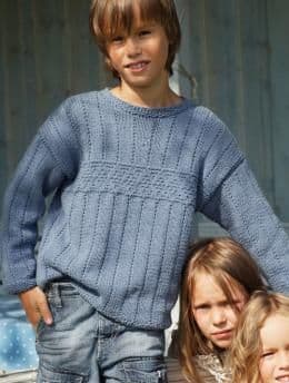 Schachenmayr Sun City Boys Textured Sweater Knitting Pattern FREE