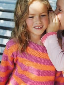 Schachenmayr Sun City Girls Block Stripe Sweater Knitting Pattern FREE