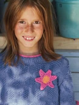 Schachenmayr Sun City Girls Sweater with Flowers Knitting Pattern FREE