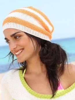 Schachenmayr Sun City Stripe Hat Knitting Pattern FREE