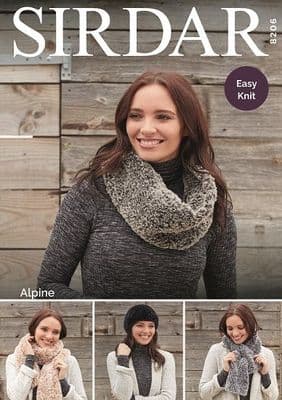 Sirdar Alpine Accessories Knitting Pattern 8206