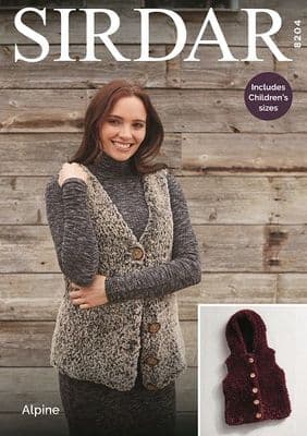 Sirdar Alpine Gilets Knitting Pattern 8204