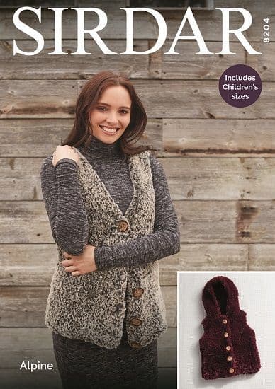 Sirdar Alpine Gilets Knitting Pattern 8204