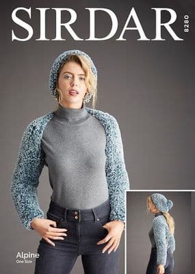 Sirdar Alpine Shrug Hat Knitting Pattern 8280