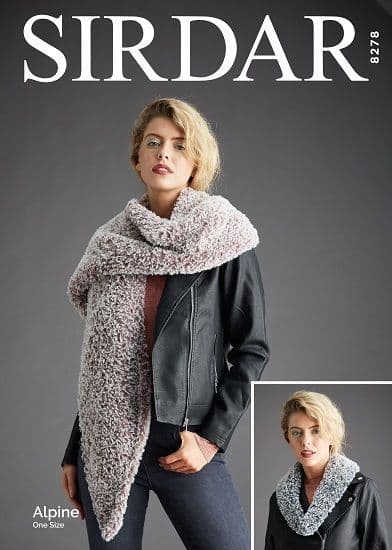 Sirdar Alpine Stole Tippet Knitting Pattern 8278