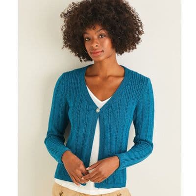 Sirdar Cotton DK 10111 Textured Cardigan Knitting Pattern