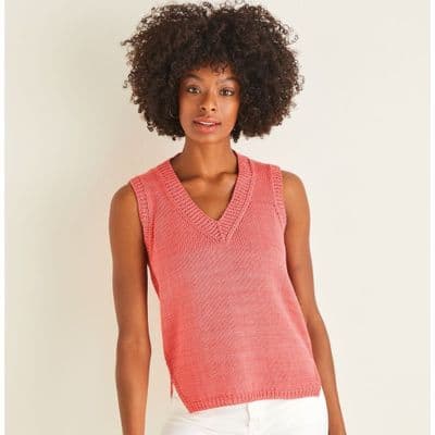 Sirdar Cotton DK 10113 Split Hem Vest Knitting Pattern