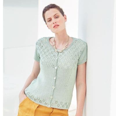 Sirdar Cotton DK 8258 Cardigans Knitting Pattern inc Larger Sizes