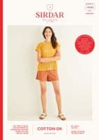 Sirdar Cotton DK Chevron Top Easy Crochet Pattern 10250