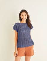 Sirdar Cotton DK Chevron Top Easy Crochet Pattern 10250