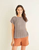 Sirdar Cotton DK Chevron Top Easy Crochet Pattern 10250