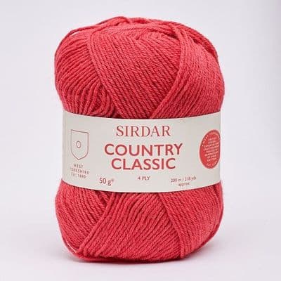 Sirdar Country Classic 4 Ply Yarn 970 Cherry Red