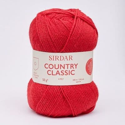 Sirdar Country Classic 4 Ply Yarn 971 True Red