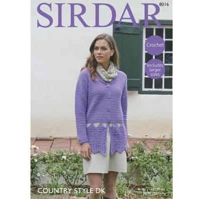 Sirdar Country Style DK 8016 Jacket Crochet Pattern REDUCED