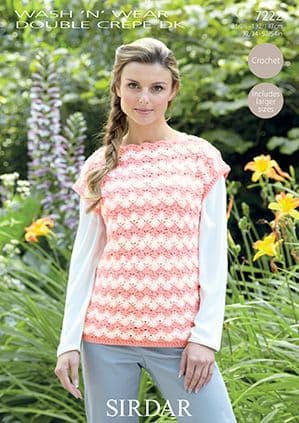 Sirdar Crepe DK Womans Tops Crochet Pattern 7222