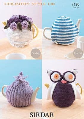 Sirdar DK Knit and Crochet Teacosies Owl Pattern 7120
