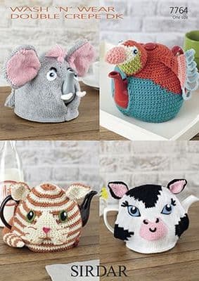 Sirdar DK Knit Crochet Tea Cosies Pattern 7764