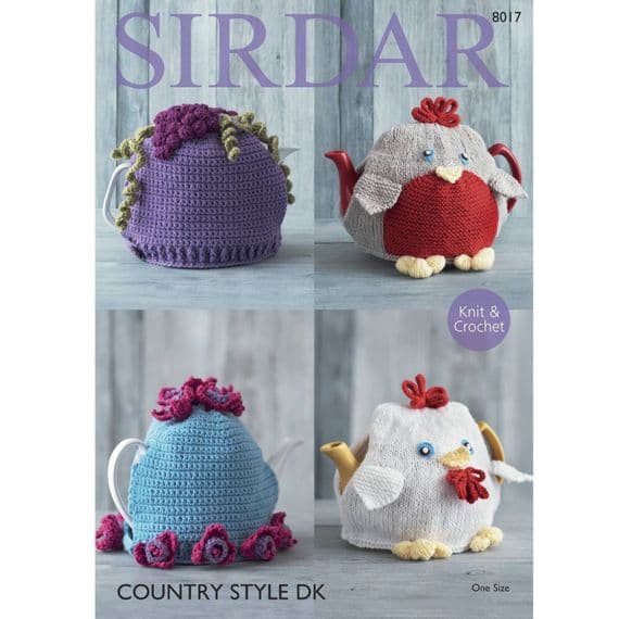 Sirdar DK Tea Cosies 8017 Knit Crochet Pattern REDUCED