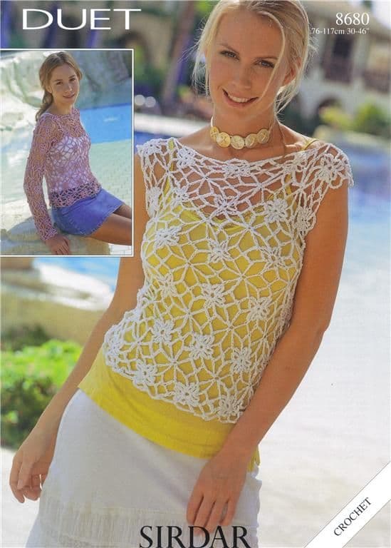 Sirdar Duet SWEATER & TOP Crochet Pattern 8680