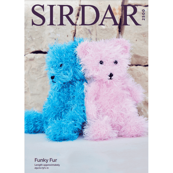 Sirdar Funky Fur Teddy Bear Knitting Pattern 2500