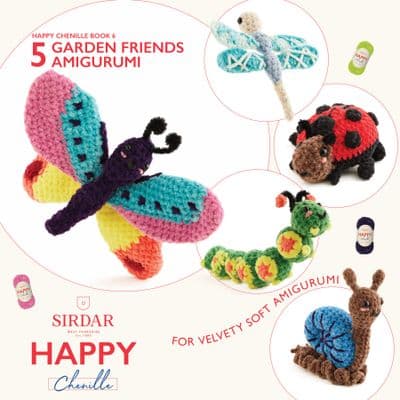 Sirdar Happy Chenille Book 6 Crochet Garden Friends