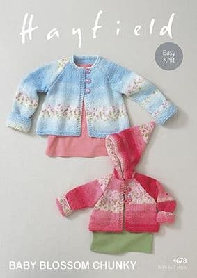Sirdar Hayfield BLOSSOM Chunky Coats Baby Knitting Pattern 4678