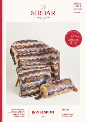Sirdar Jewelspun Aran 10143 Blanket Cushion Crochet Pattern