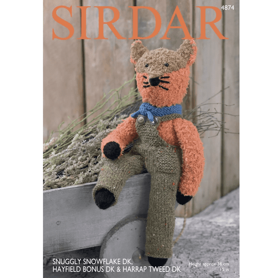 Sirdar Snowflake DK 4874 Fox Toy Knitting Pattern REDUCED