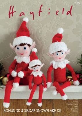 Sirdar Snowflake DK Christmas Elves Toy Knitting Pattern 2475