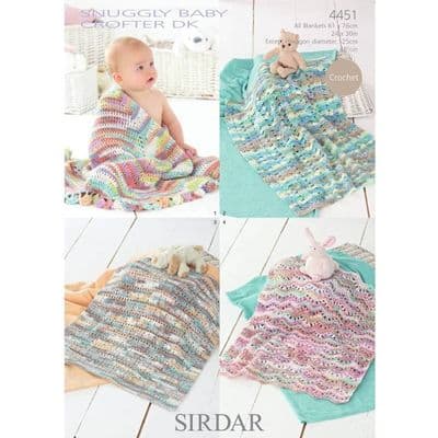 Sirdar Snuggly Baby Crofter DK 4451 Blankets Crochet Pattern